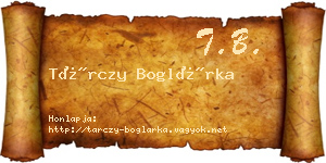 Tárczy Boglárka névjegykártya